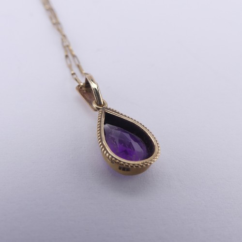 341 - An Edwardian amethyst and seed pearl Pendant, of open foliate form, unmarked, tested as 9ct gold, 4.... 