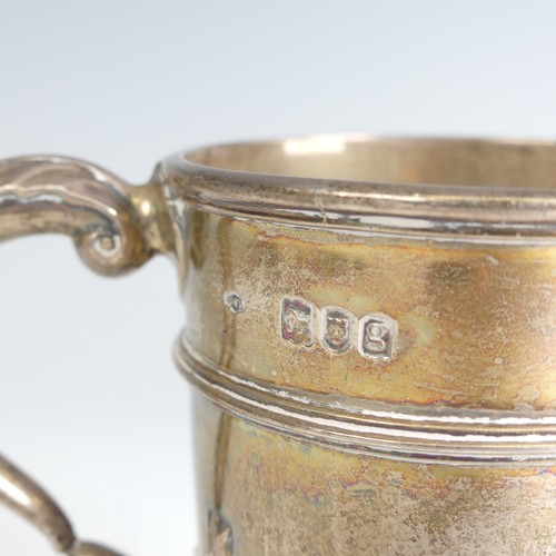 85 - An Edwardian silver Christening Mug, by Sibray, Hall & Co Ltd., hallmarked London 1902, with ins... 