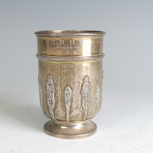 85 - An Edwardian silver Christening Mug, by Sibray, Hall & Co Ltd., hallmarked London 1902, with ins... 