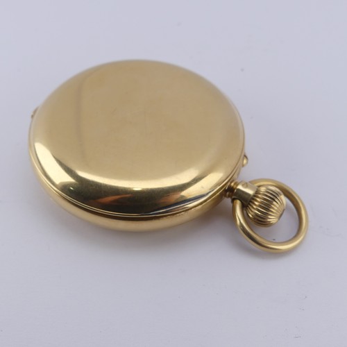 121 - An 18ct yellow gold half hunter Pocket Watch, the white enamel dial signed 'Stayte English Lever', w... 