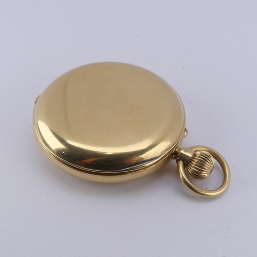 121 - An 18ct yellow gold half hunter Pocket Watch, the white enamel dial signed 'Stayte English Lever', w... 