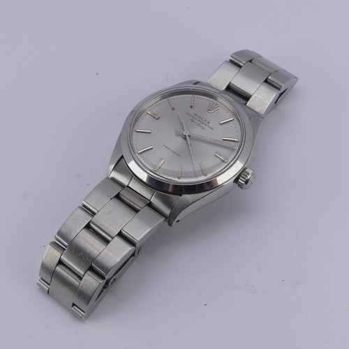 124 - A Rolex stainless steel Oyster precision Air King Wristwatch, silvered dial with baton markers, 34mm... 