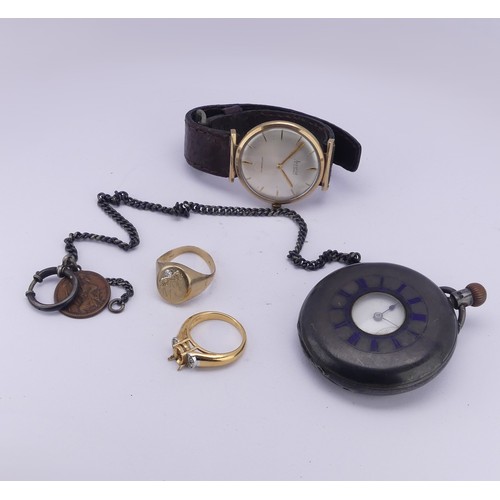 126 - A vintage 9ct gold Accurist Wristwatch, with 21-jewels movement, 32mm diameter, not running, togethe... 