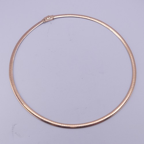 248 - A 14ct gold Collar Necklace, one side in white gold, the other rose, approx. 40cm long, 18.7g.... 