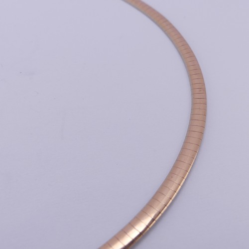 248 - A 14ct gold Collar Necklace, one side in white gold, the other rose, approx. 40cm long, 18.7g.... 