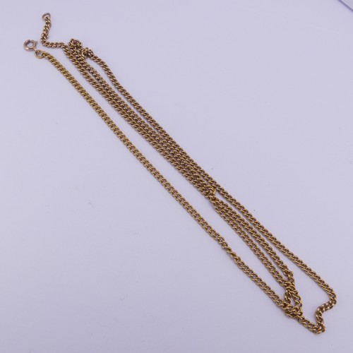 352 - A Russian Soviet era 14ct (583) yellow gold curblink Chain, bolt ring damaged, 72cm long, 18.4g.... 