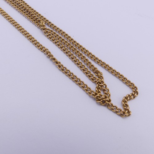 352 - A Russian Soviet era 14ct (583) yellow gold curblink Chain, bolt ring damaged, 72cm long, 18.4g.... 