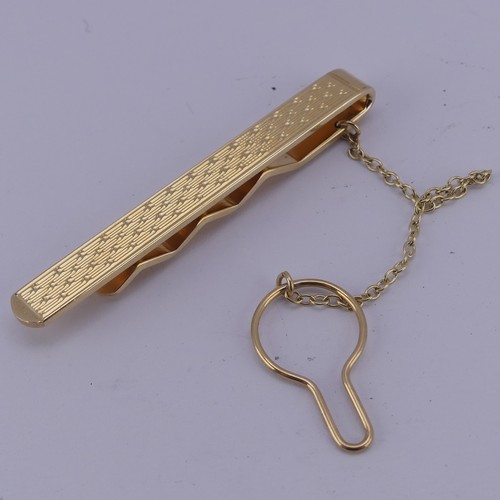 361 - A 9ct yellow gold Tie Pin, with engine turned decoration, 7.5g.