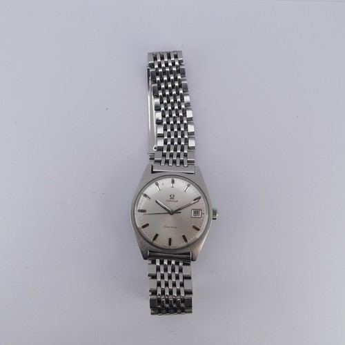 135 - An Omega Geneve stainless steel Wristwatch, model 136041, the silvered dial with baton markers and d... 