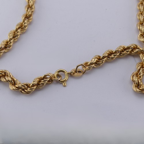 260 - An 18ct yellow gold ropetwist Necklace, 62cm long, 18.2g.