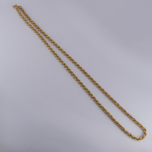 260 - An 18ct yellow gold ropetwist Necklace, 62cm long, 18.2g.