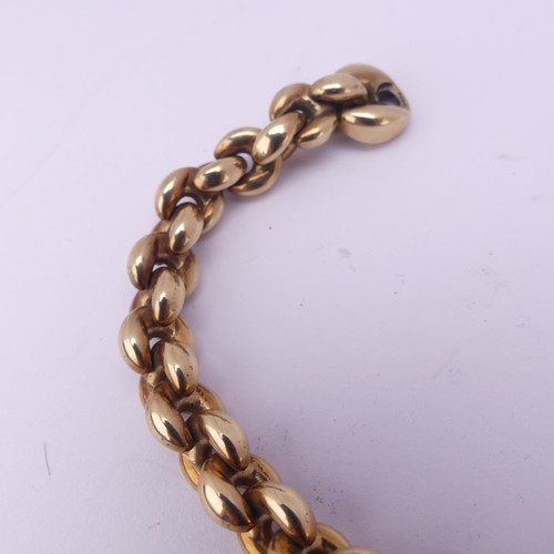 363 - An Italian Chiampesan 9ct yellow gold Bracelet, the clasp set cabochon sapphire, 19cm long, 21.6g.... 