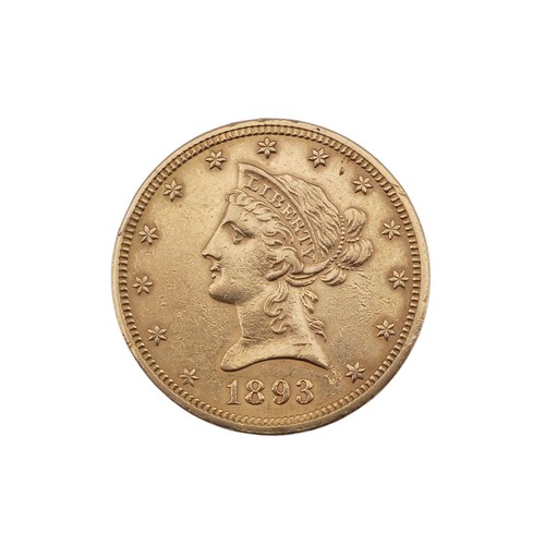 413 - A United States $10 (ten dollar) Gold Coin, dated 1893, with Liberty head.