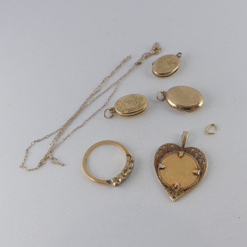 373 - An Elizabeth II Isle of Man 1/20oz Angel gold Coin, dated 1987, in 9ct gold heart shaped pendant mou... 