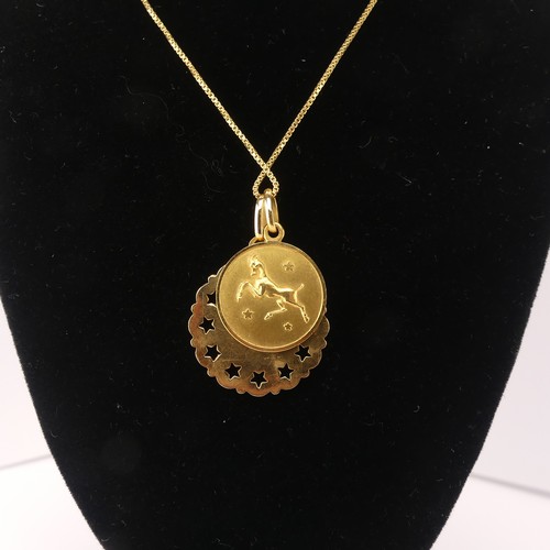 375 - An 18ct yellow gold 'Gemini' Zodiac Pendant, together with an 18ct gold pendant initialled 'L' and a... 