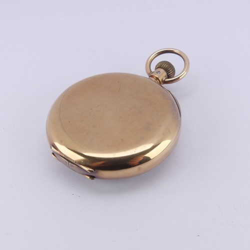 139 - A 9ct yellow gold open face Pocket Watch, the unsigned white enamel dial with Roman Numerals and sub... 