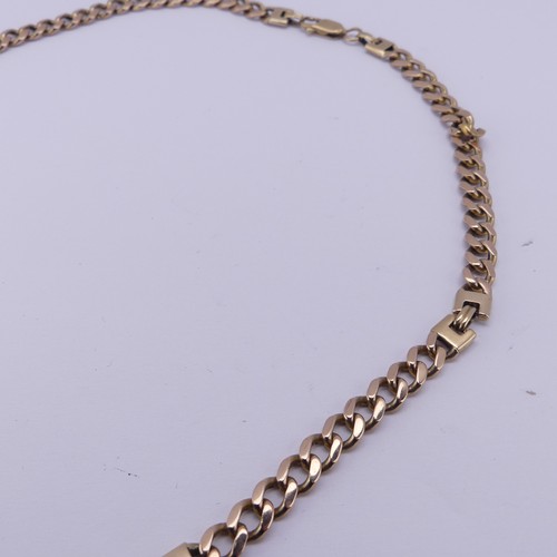 269 - A 9ct yellow gold curb link Necklace, London import marks for 1970, 50cm long, 39.5g.... 