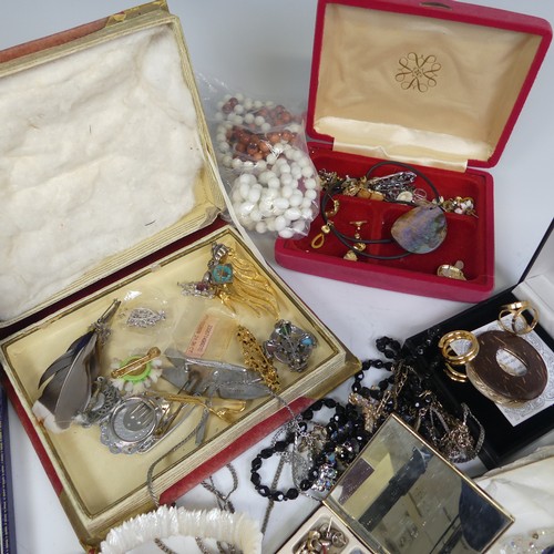 386 - A quantity of Costume Jewellery, including a string of faux butterscotch amber beads, other bead nec... 