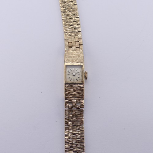 140 - A 9ct yellow gold lady's Bueche-Girot Bracelet Wristwatch, with signed 17-jewels movement and integr... 