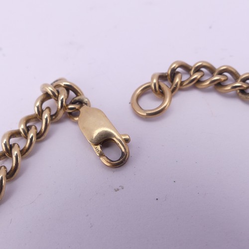 302 - A 9ct yellow gold curb link Bracelet, 24.5cm long, 18.4g.