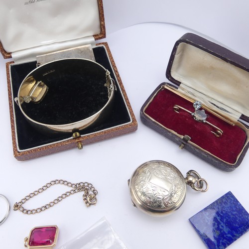 398 - A late Victorian silver Sovereign Case, hallmarked Chester 1900, together with a silver gilt hinged ... 