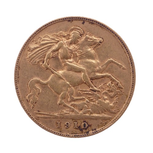 421 - An Edwardian gold Half Sovereign, dated 1910.