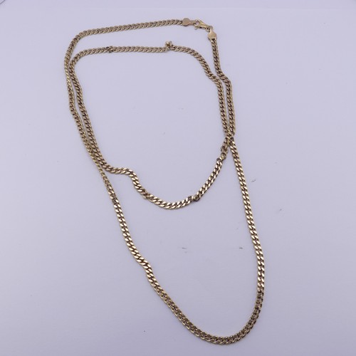 279 - A 9ct yellow gold curb link Chain, 76cm long, approx. total weight 22.8g.