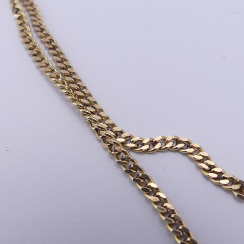 279 - A 9ct yellow gold curb link Chain, 76cm long, approx. total weight 22.8g.