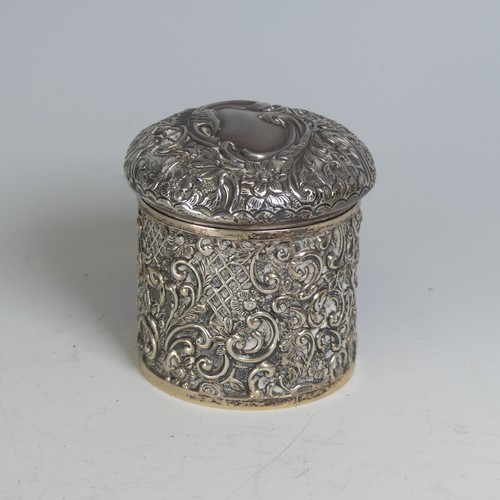 98 - An Edwardian circular silver Pot and Cover, by Henry Matthews, hallmarked Birmingham 1904, with scro... 