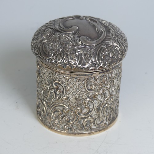 98 - An Edwardian circular silver Pot and Cover, by Henry Matthews, hallmarked Birmingham 1904, with scro... 