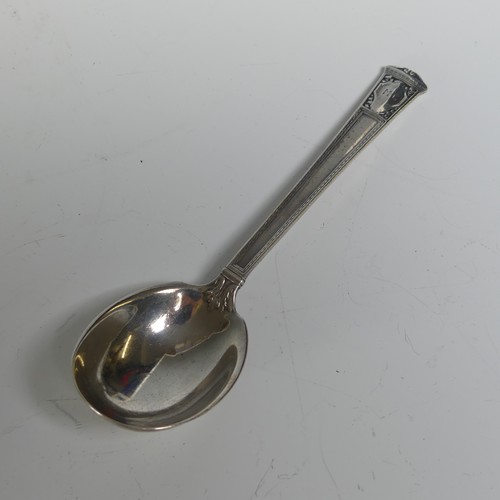 101 - A Norwegian silver Spoon, marked 'NM 830S', with squirrel finial and hammered bowl, 23cm long, toget... 