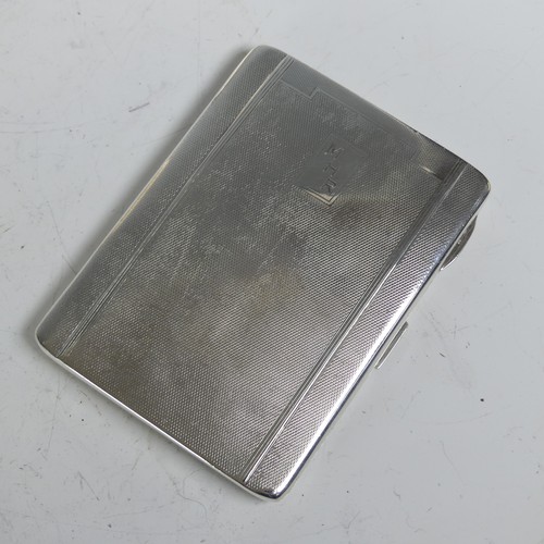 107 - A George VI silver Cigarette Case, by John Rose, hallmarked Birmingham 1943, with engine turned deco... 