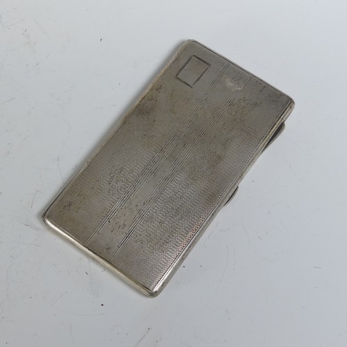 107 - A George VI silver Cigarette Case, by John Rose, hallmarked Birmingham 1943, with engine turned deco... 