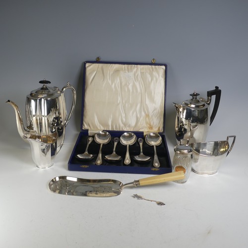 48 - A quantity of Silver Plate, including Mappin & Webb four piece tea set, two entrée dishes, cased... 