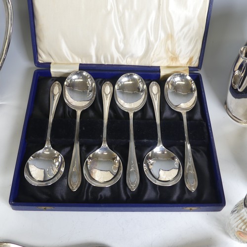 48 - A quantity of Silver Plate, including Mappin & Webb four piece tea set, two entrée dishes, cased... 