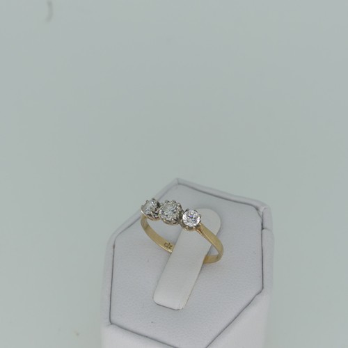 407 - An 18ct yellow gold Eternity Ring, set white pastes, Size M, together with an 18ct gold ring mount, ... 