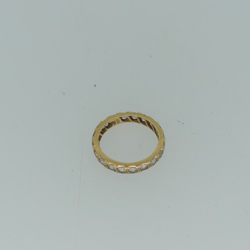 407 - An 18ct yellow gold Eternity Ring, set white pastes, Size M, together with an 18ct gold ring mount, ... 