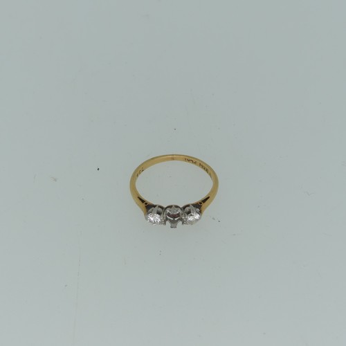 407 - An 18ct yellow gold Eternity Ring, set white pastes, Size M, together with an 18ct gold ring mount, ... 