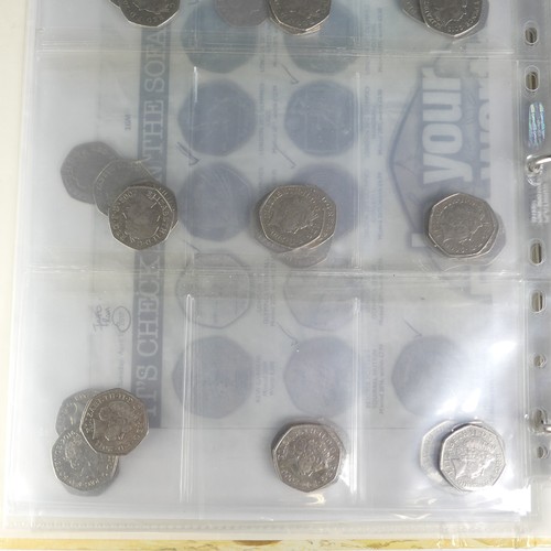 418 - An album of collectable 50p Coins, approx. 78, including 2011 London Olympics football 'Offside Expl... 