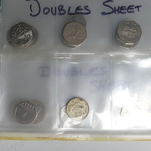 418 - An album of collectable 50p Coins, approx. 78, including 2011 London Olympics football 'Offside Expl... 