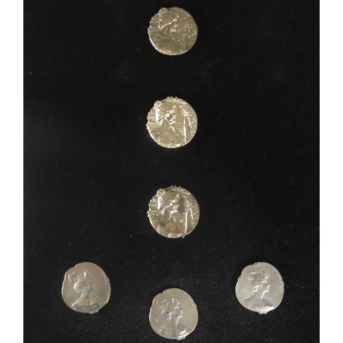 117 - A quantity of Edwardian silver Buttons, including a Continental set of six with Birmingham hallmarks... 