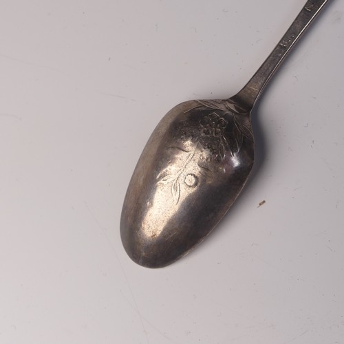 118 - Five George III silver fancy picture back Teaspoons, by Robert Sallam, each with flowering tea-plant... 