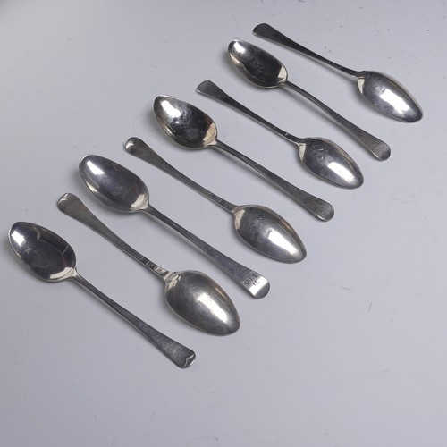 120 - A set of six Old English pattern silver picture back Teaspoons, probably by Samuel Meriton, the... 