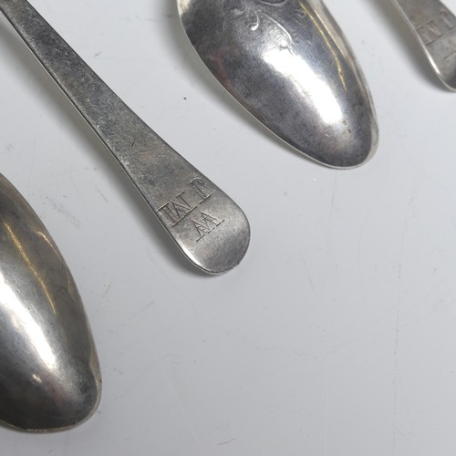 120 - A set of six Old English pattern silver picture back Teaspoons, probably by Samuel Meriton, the... 