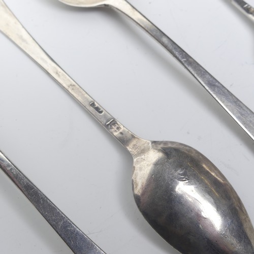 120 - A set of six Old English pattern silver picture back Teaspoons, probably by Samuel Meriton, the... 