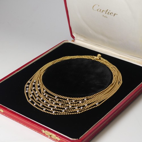 246 - Cartier; A stunning 18ct yellow gold and diamond multi-strand Necklace, from the 'Draperie de décoll... 