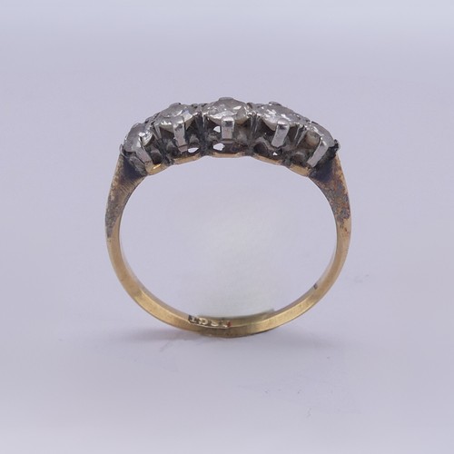 216 - A graduated five stone diamond Ring, the centre stone approx. 0.15ct, all mounted in 18ct yellow and... 