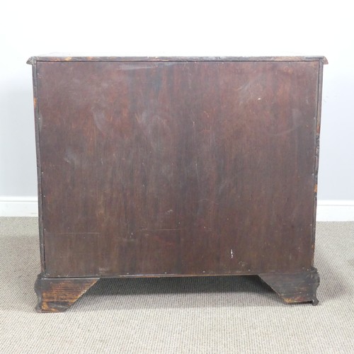 340 - An early 18th century walnut oyster veneered Chest of drawers, the rectangular moulded top with radi... 