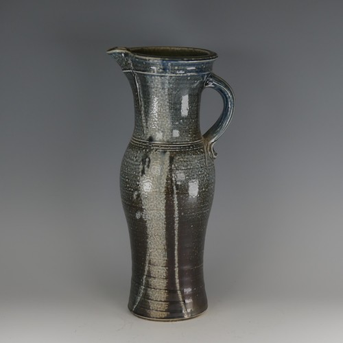 1 - Michael Casson (1925-2003) a studio pottery salt-glazed Jug, of slender baluster form, decorated in ... 