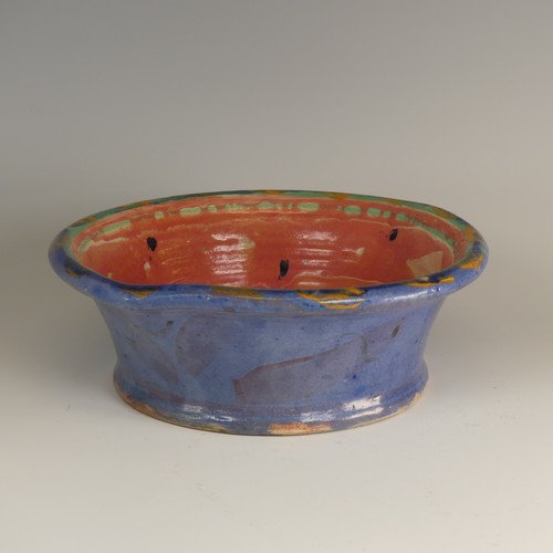 2 - Michael Emmett (b. 1945) a stoneware studio pottery twin-handled Bowl, decorated in colourful splash... 